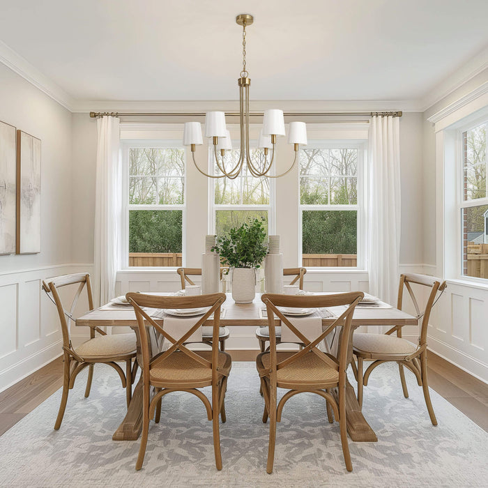 Hofphy 6-Light Brass Chandelier