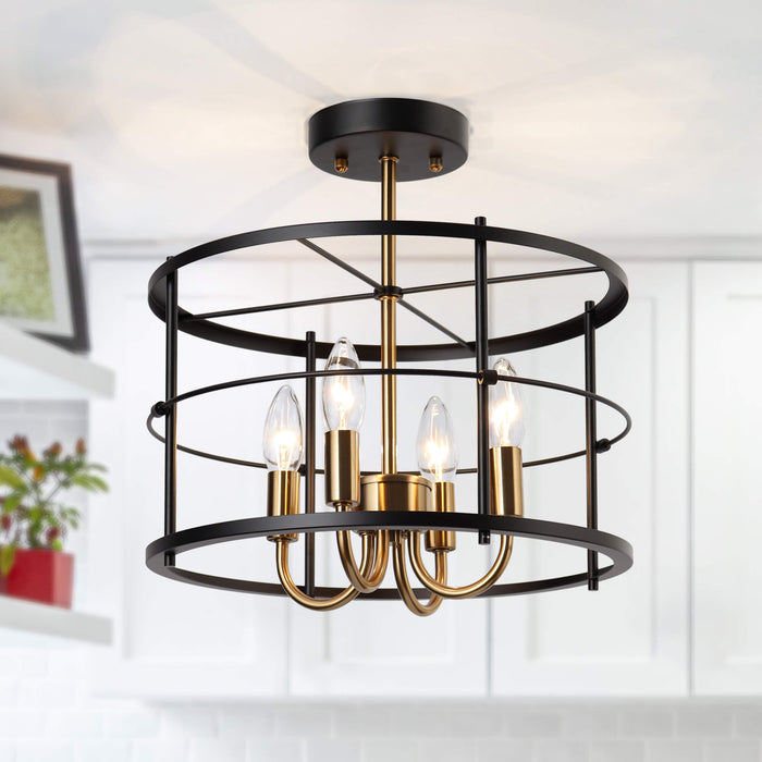 Whimra 4-Light Gold Semi-Flush Mount Light
