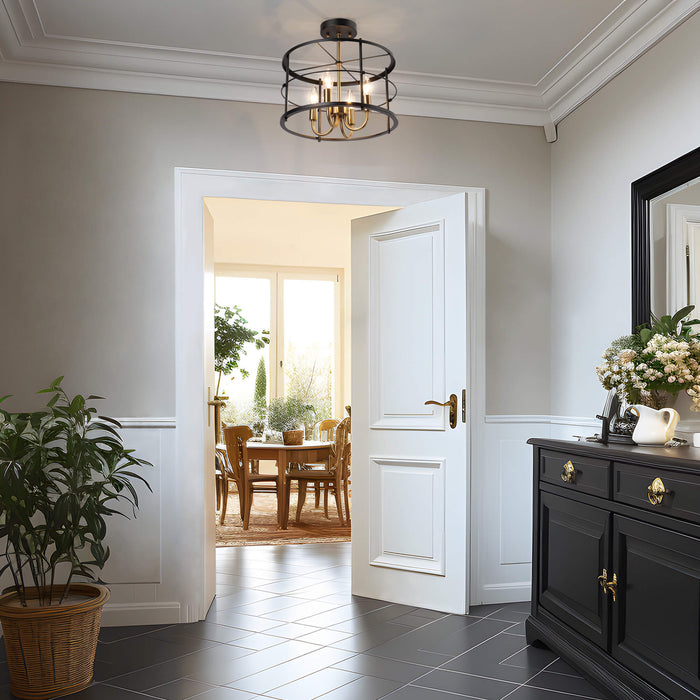 Whimra 4-Light Gold Semi-Flush Mount Light