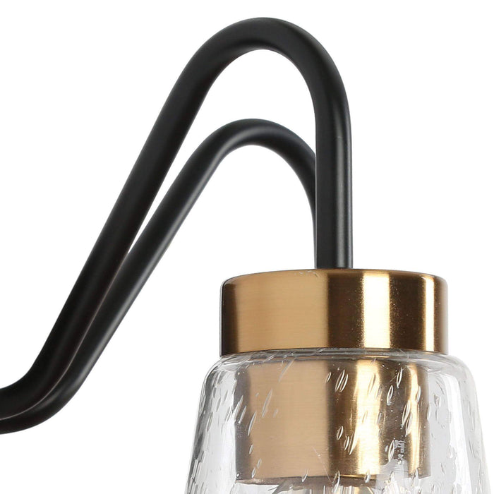 Neil 2-Light Black and Brass Bathroom Vanity Light