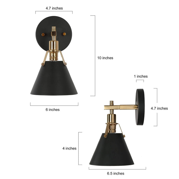 Ives 1-Light Black and Brass Wall Sconce