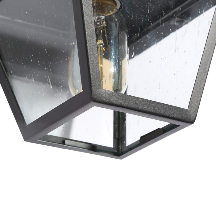 Nigara 1-Light Black Seeded Glass Outdoor Wall Light