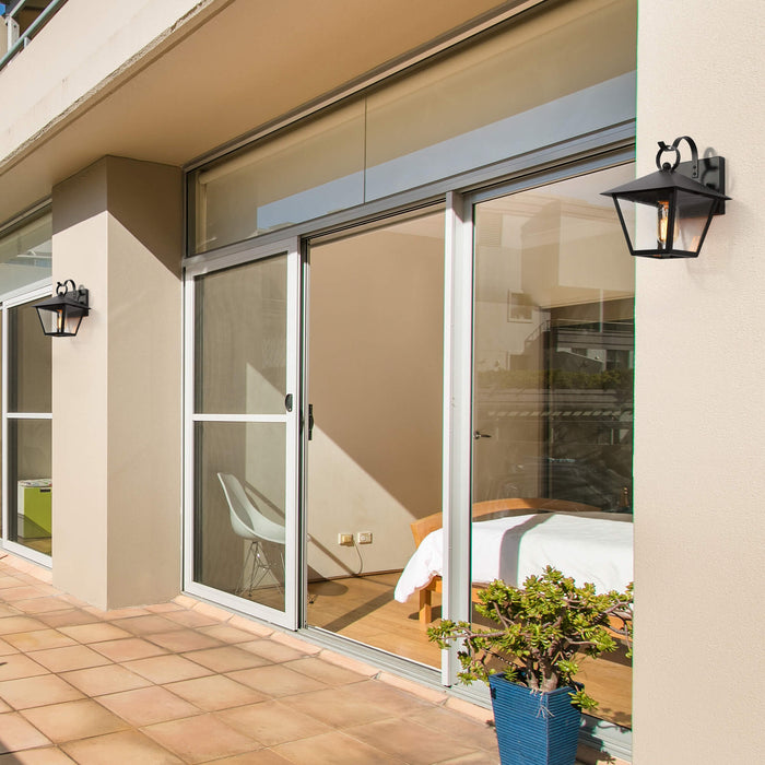 Nigara 1-Light Black Outdoor Wall Lights Set of 2