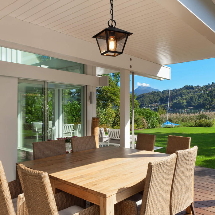 Nigara 1-Light Black Outdoor Pendant Light