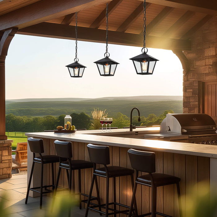 Nigara 1-Light Black Outdoor Pendant Light