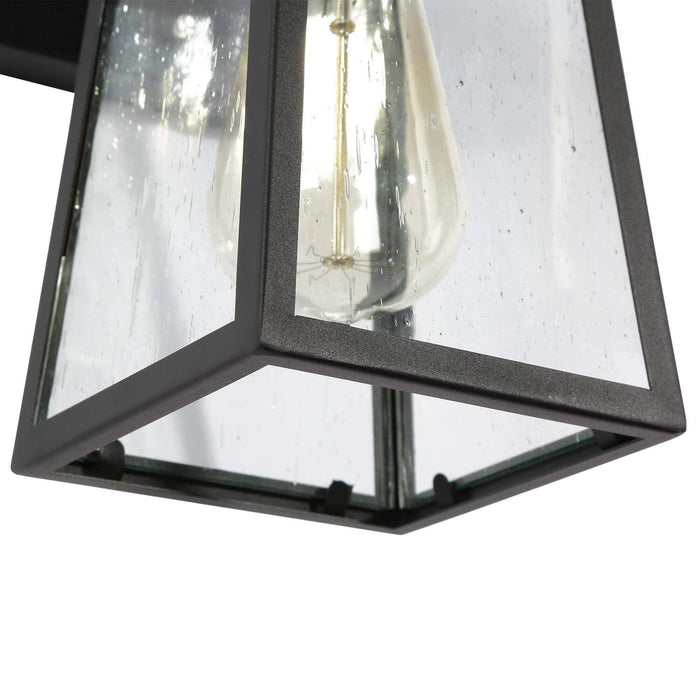 Shelia 1-Light Black Seeded Glass Outdoor Wall Light