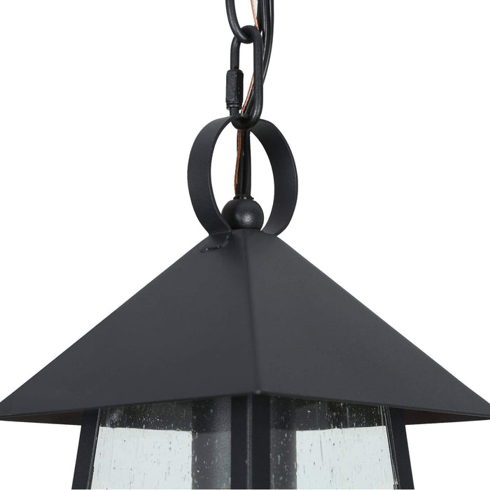 Qirvona 1-Light Black Outdoor Pendant Light