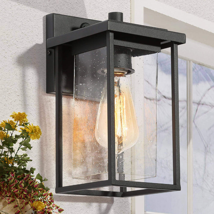 Nechula 1-Light Black Outdoor Wall Light