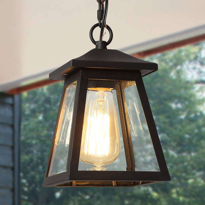 Azoria 1-Light Black Outdoor Pendant Light