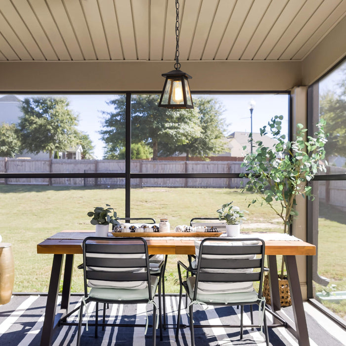 Azoria 1-Light Black Outdoor Pendant Light