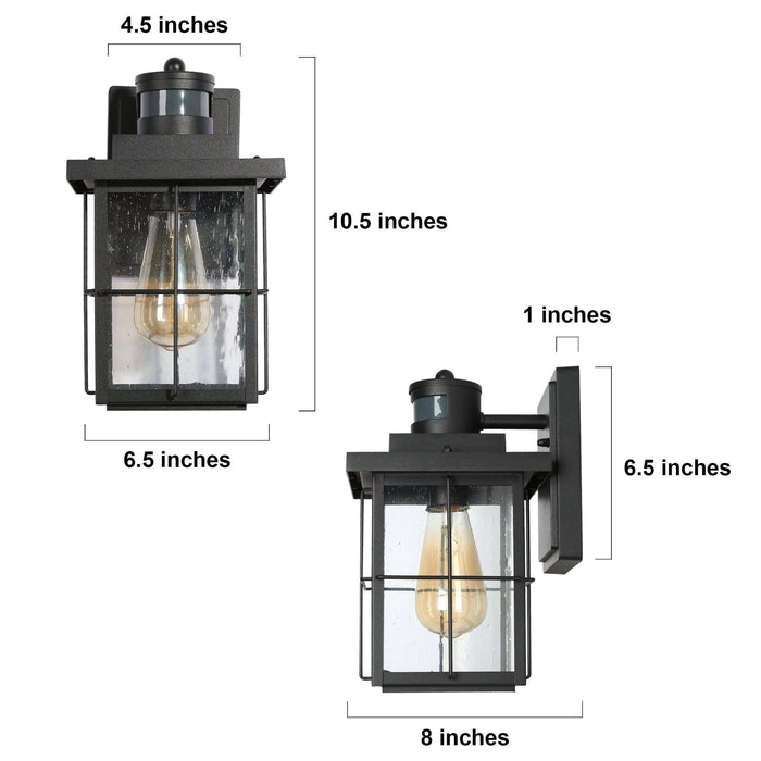 Bioeasdera 10.5"H 1-Light Black Outdoor Wall Light