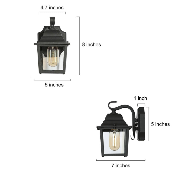 Skubia 1-Light Black Outdoor Wall Lights