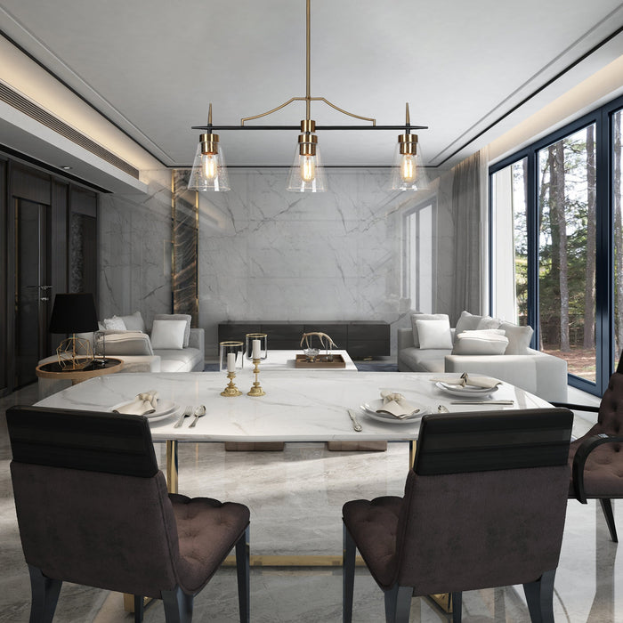 Grofir 3-Light Black and Brass Island Lights