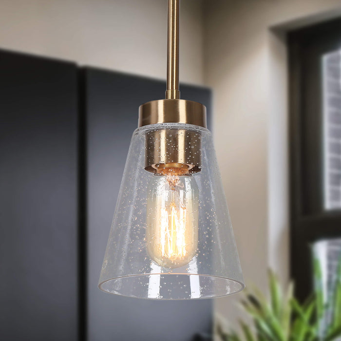 Grofir 1-Light Black and Brass Pendant Light