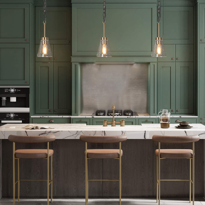 Grofir 1-Light Black and Brass Pendant Light
