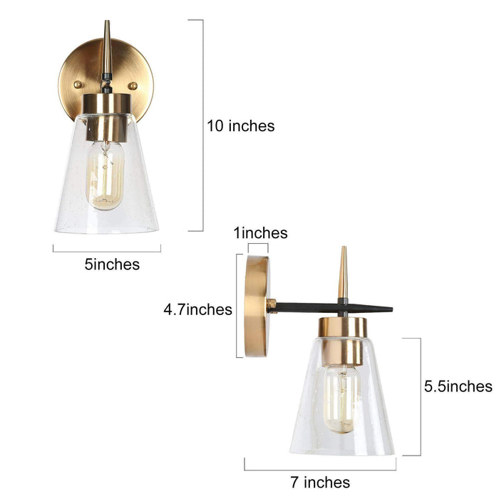 Grofir 1-Light Black and Brass Wall Sconce