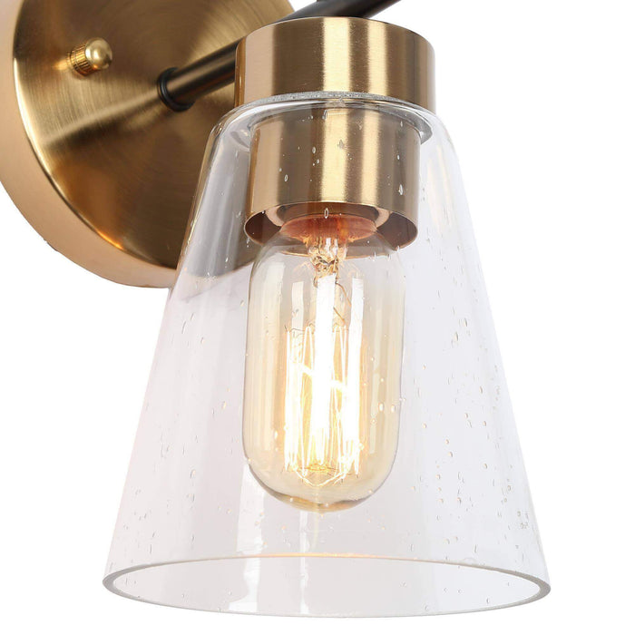 Grofir 1-Light Black and Brass Wall Sconce