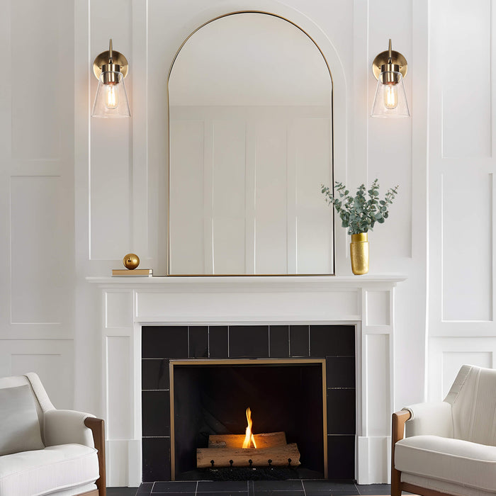 Grofir 1-Light Black and Brass Wall Sconce