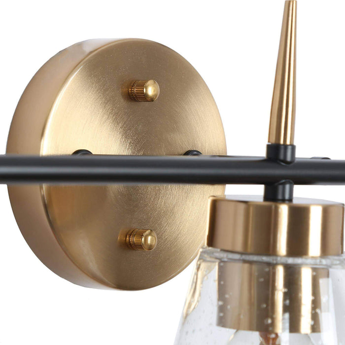 Grofir 3-Light Black and Brass Bathroom Vanity Light