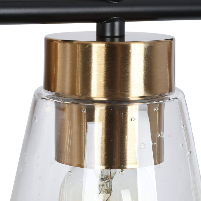 Grofir 4-Light Black and Brass Bathroom Vanity Light