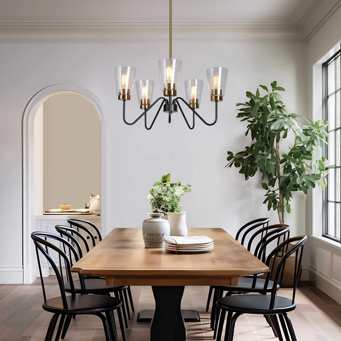 Neil 5-Light Black and Brass Chandelier
