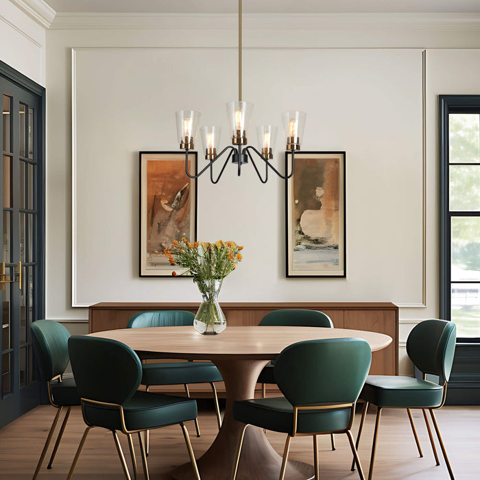 Neil 5-Light Black and Brass Chandelier