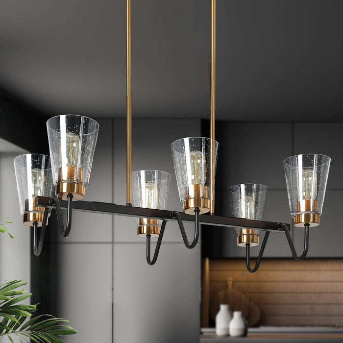 Neil 6-Light Black and Brass Island Light