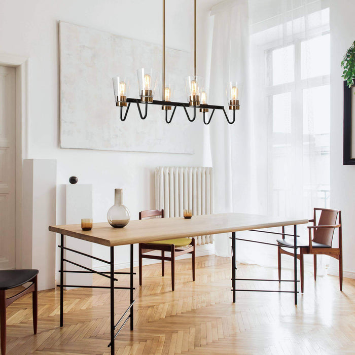 Neil 6-Light Black and Brass Island Light
