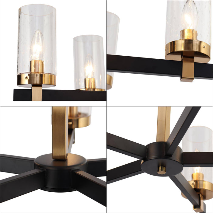 Sean 5-Light Black and Brass Chandeliers