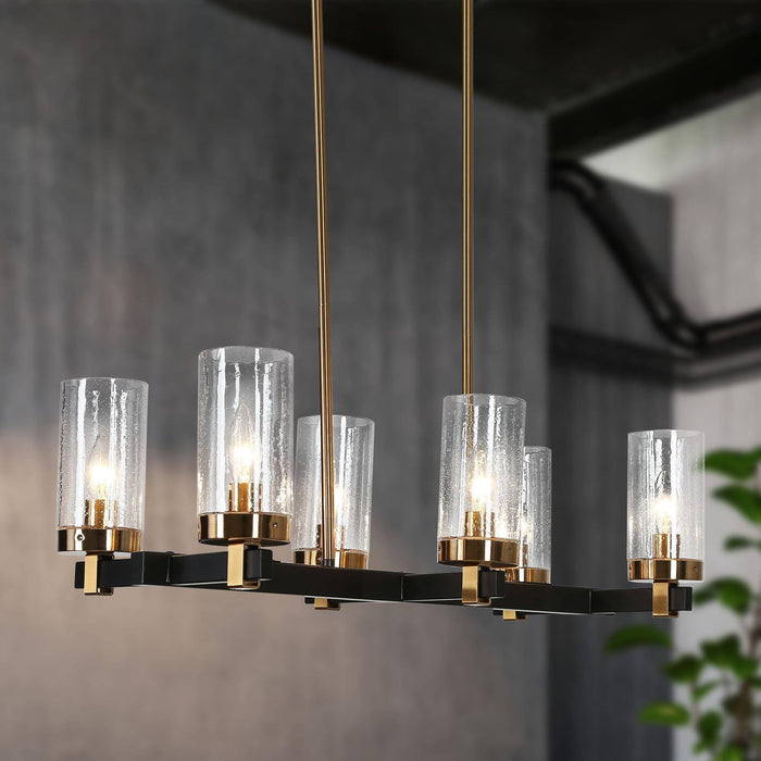 Sean 6-Light Black and Brass Island Lights
