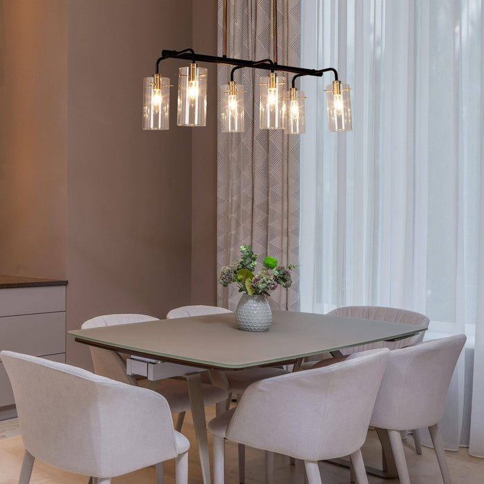 Crasina 6-Light Black and Brass Island Lights