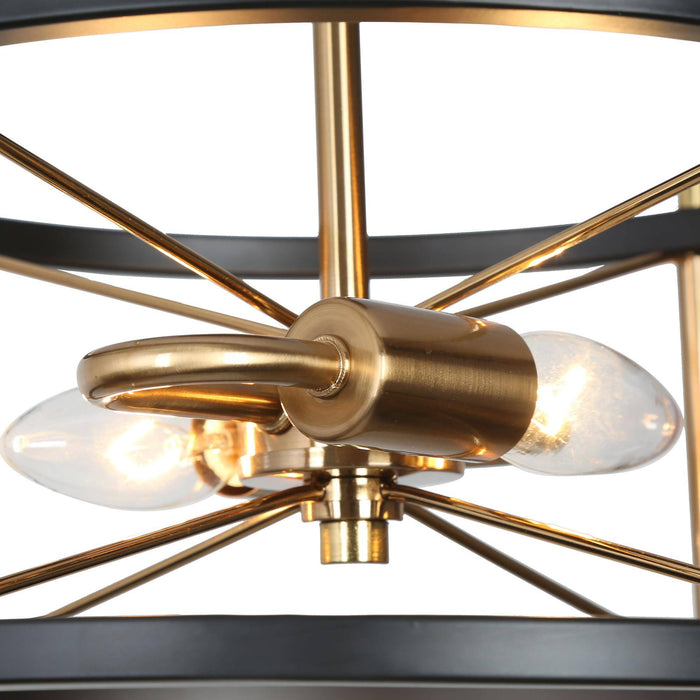 Lerwickiss 2-Light Mini Black Semi-Flush-Mount Light