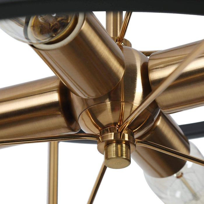 Lerkris 4-Light Black and Brass Chandelier