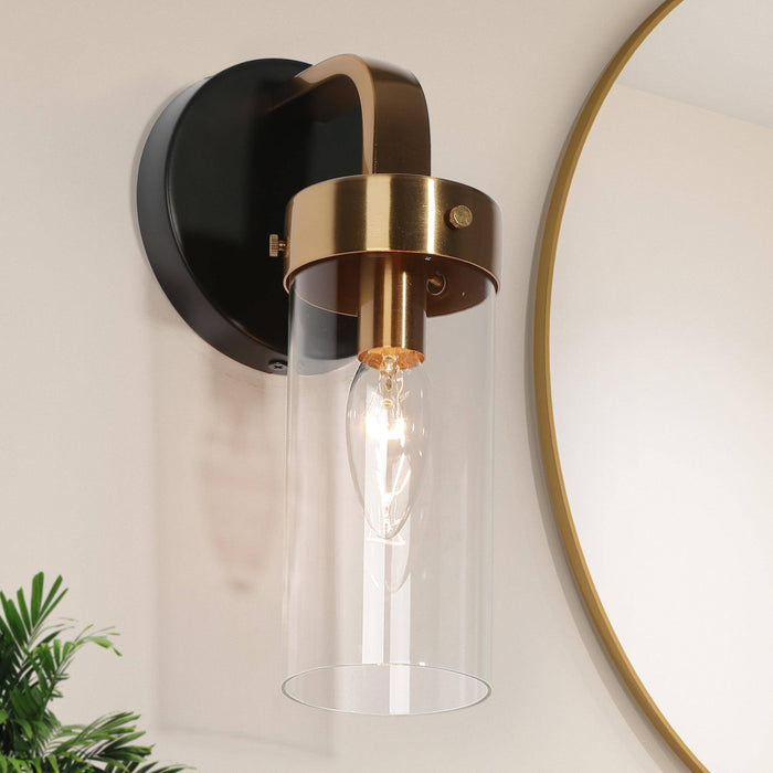 Jujueo 1-Light Black and Brass Wall Sconces