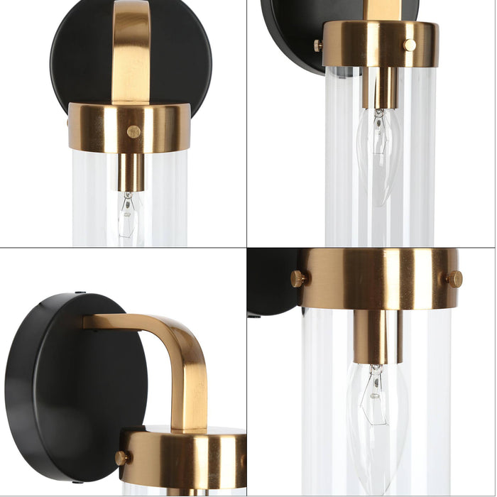 Jujueo 1-Light Black and Brass Wall Sconces