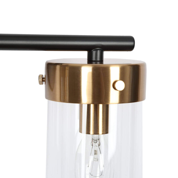 Jujueo 2-Light Black and Brass Bathroom Vanity Light