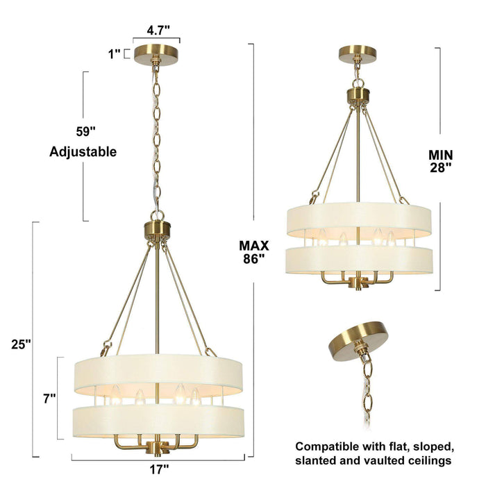 Fossa 4-Light Brass Chandelier