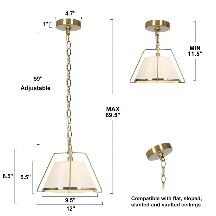 Fossa 1-Light Brass Pendant Light