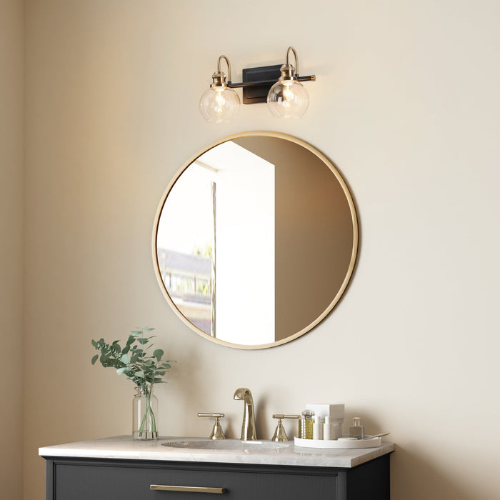Boyce 2-Light Black and Brass Bathroom Vanity Lights