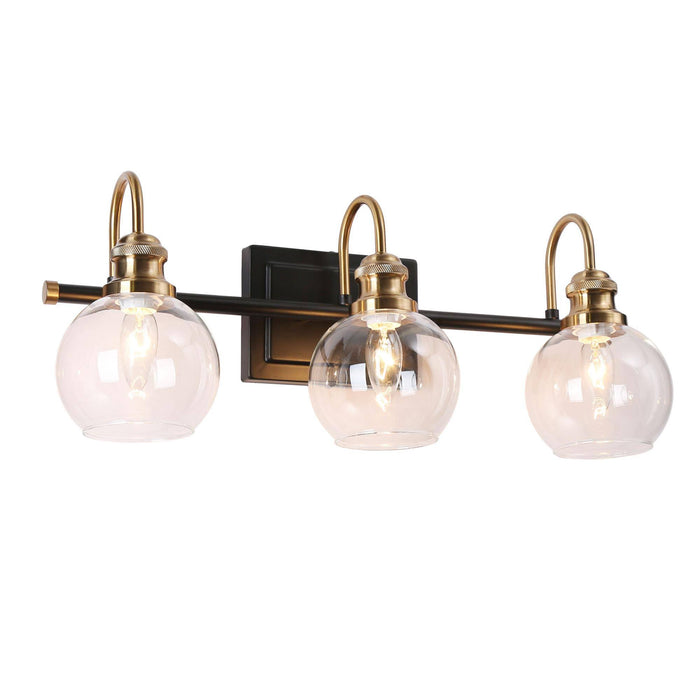 Boyce 3-Light Black and Brass Bathroom Vanity Lights