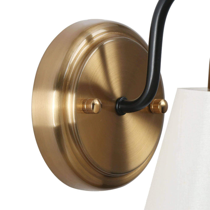 Jewem 1-Light Black and Brass Wall Sconce