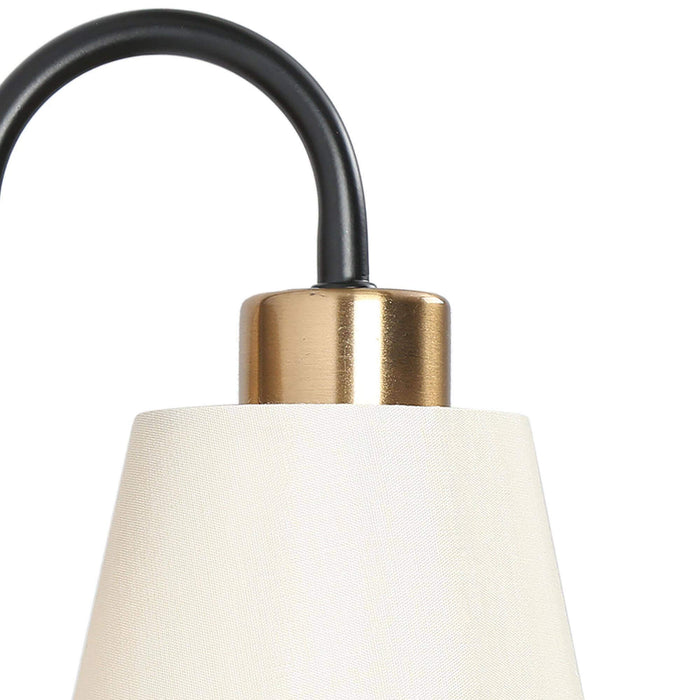 Jewem 2-Light Black and Brass Bathroom Vanity Light