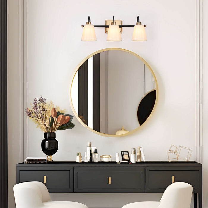 Jewem 3-Light Black and Brass Bathroom Vanity Light