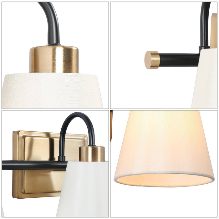 Jewem 4-Light Black Bathroom Vanity Lights