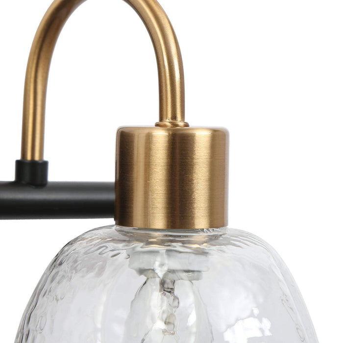 Lonira 2-Light Black and Brass Bathroom Vanity Light