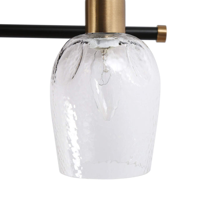 Lonira 4-Light Black and Brass Bathroom Vanity Light