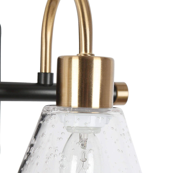 Amaduz 2-Light Black and Brass Bathroom Vanity Light