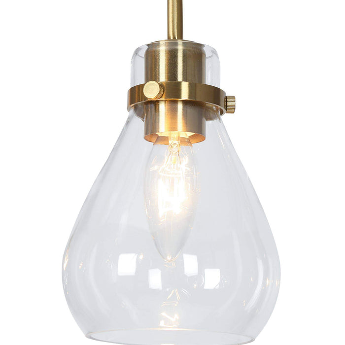 Thimbe 5-Light Brass Clear Glass Chandelier