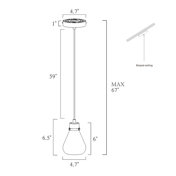 Thimbe 1-Light Brass Pendant Light