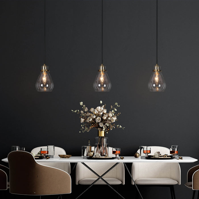 Thimbe 1-Light Brass Pendant Light